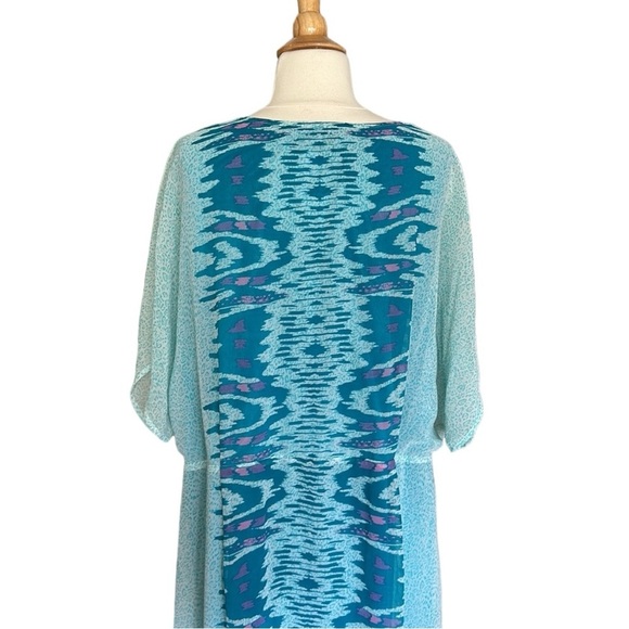 BADGLEY MISCHKA American Glamour Boho Coastal Blue Embellished Maxi Dress, 2XL - Picture 8 of 15